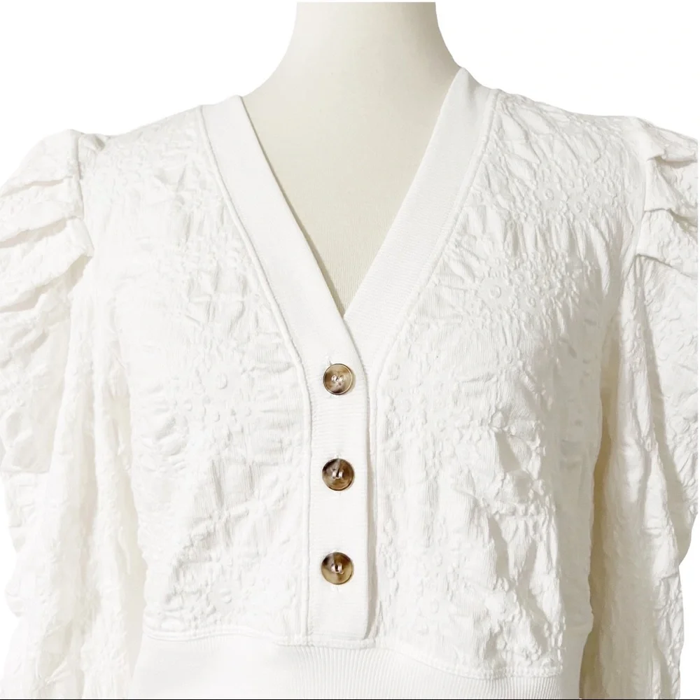 FREE PEOPLE Gemma Puffed-Sleeve Henley‎ Top